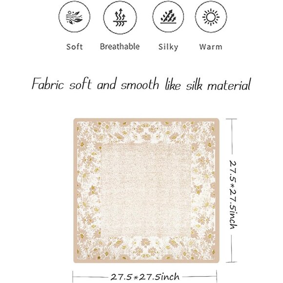 Satin Bandanas Head A11 Khaki Scarf Women Lightweight Silk Hair Wrap Sleep Scarf - Picture 3 of 6